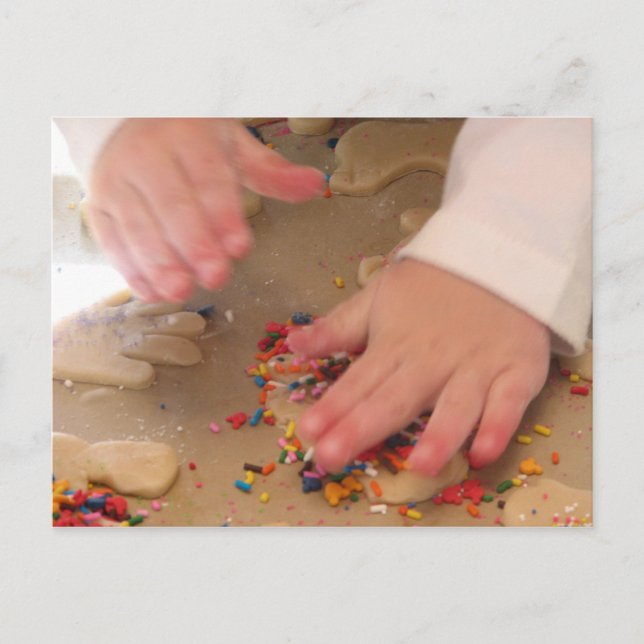 Postal Haciendo cookies azucareras (Anverso)