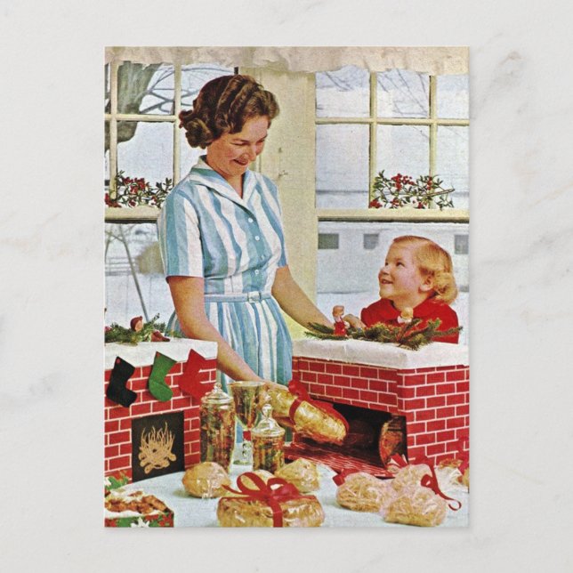 Postal Haciendo galletas de Navidad con mi mamá Foto (Anverso)