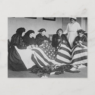 Postal Haciendo la bandera