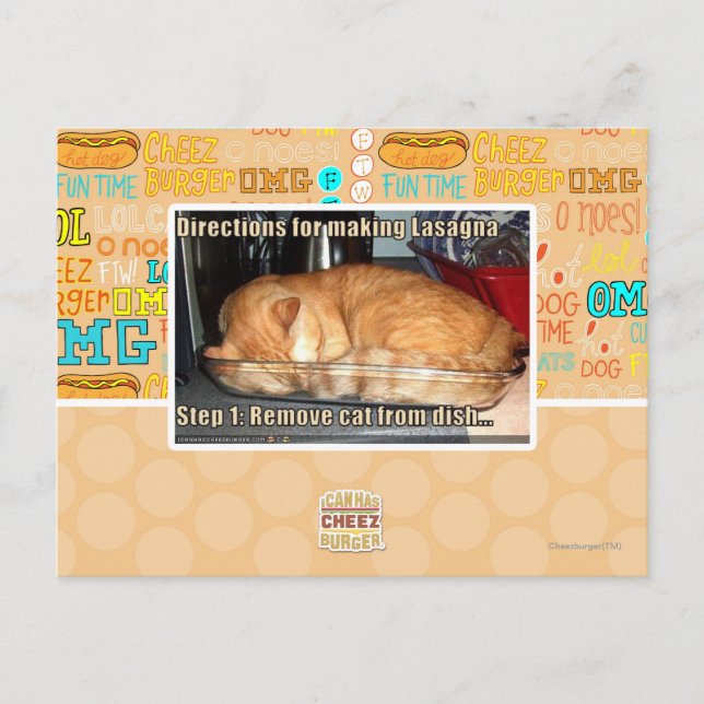 Postal Haciendo lasaña (Anverso)