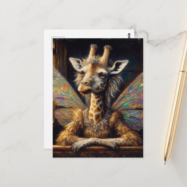 Postal Hada Adorable Giraffe (Anverso/Reverso In Situ)