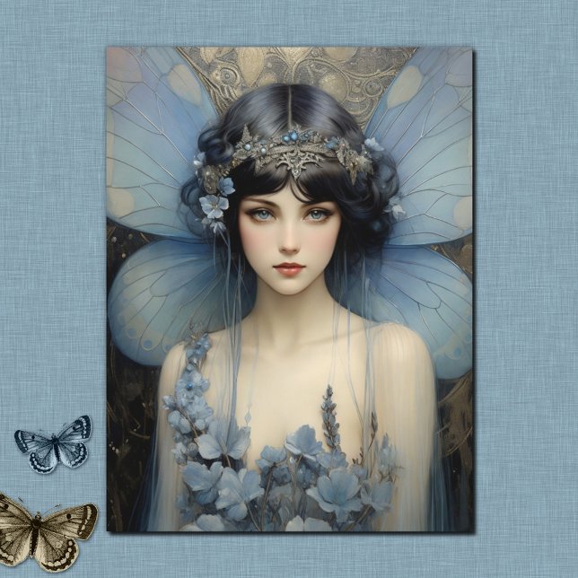 Postal Hada azul Art Deco - Arte de hadas (Subido por el creador)