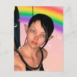 Postal Hada bajo el arcoiris