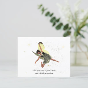 Postal Hada chica Con Alas Amarillas Postcard