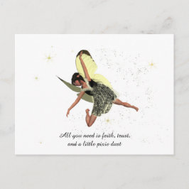 Postal Hada chica Con Alas Amarillas Postcard