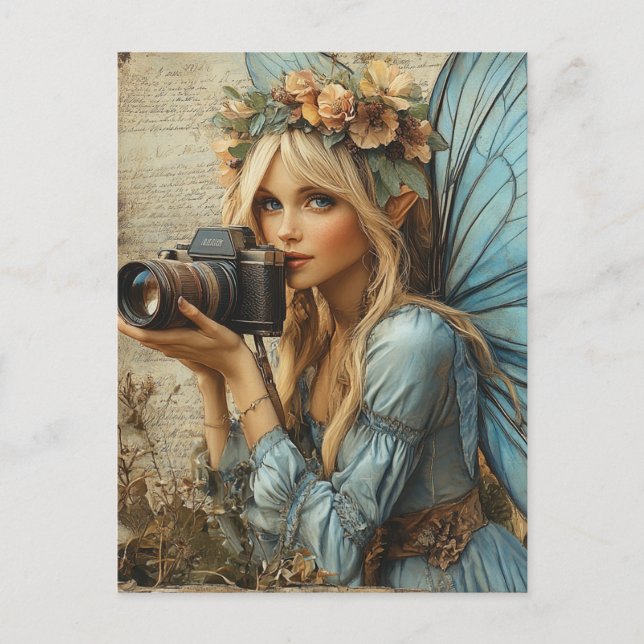 Postal Hada con cámara de comunicación mixta (Anverso)