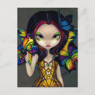 Postal "Hada con máscara de mariposa"