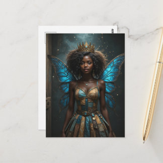 Postal Hada con vestido reciclado