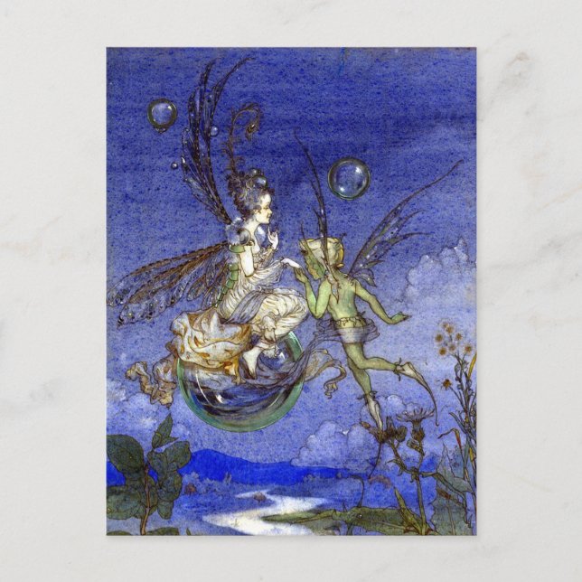 Postal Hada de cosecha en una burbuja (Anverso)