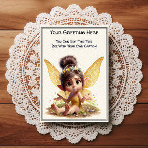 Postal Hada de cuento de hadas sentimental caprichosa cot