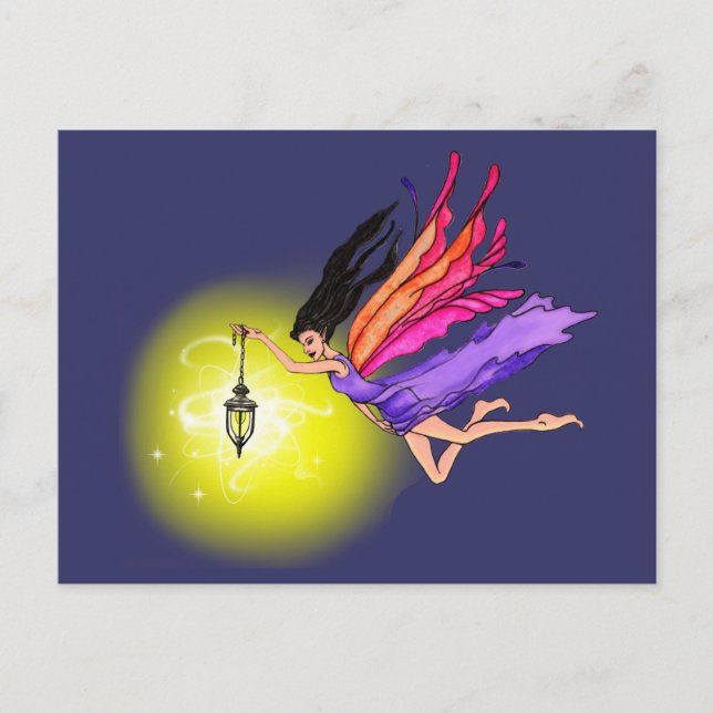 Postal Hada de Linterna Brillante (Anverso)