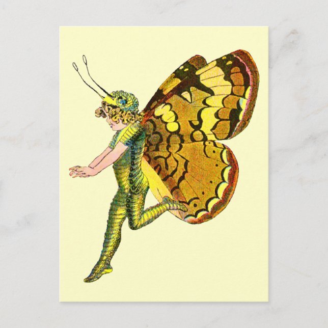 Postal Hada de Pixie Amarillo (Anverso)