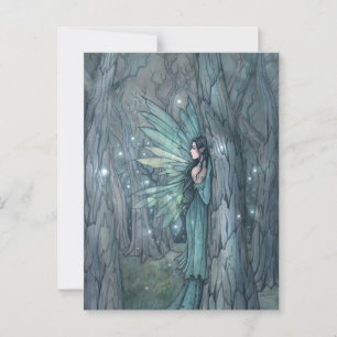 Postal Hada del Bosque Oscuro Arte de Fantasía Mística