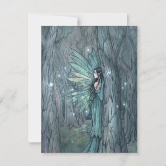 Postal Hada del Bosque Oscuro Arte de Fantasía Mística