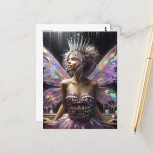 Postal Hada dental en su vestido hecho de dientes