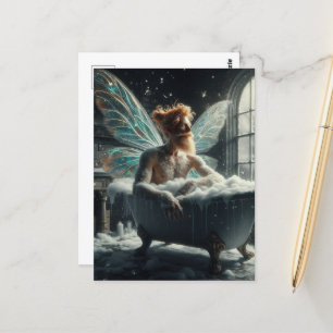 Postal Hada en el baño