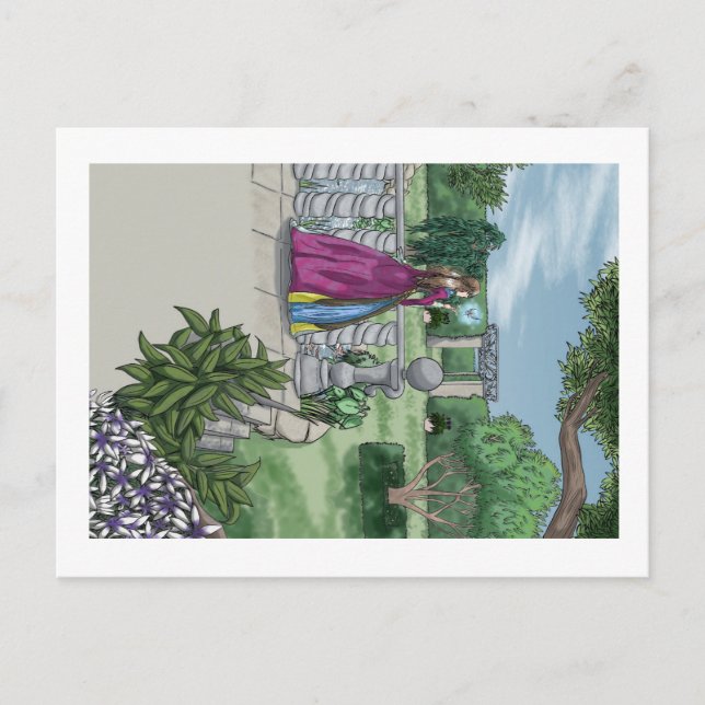 Postal Hada en el jardín (Anverso)