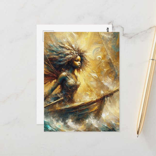 Postal Hada en un bote (Anverso/Reverso In Situ)