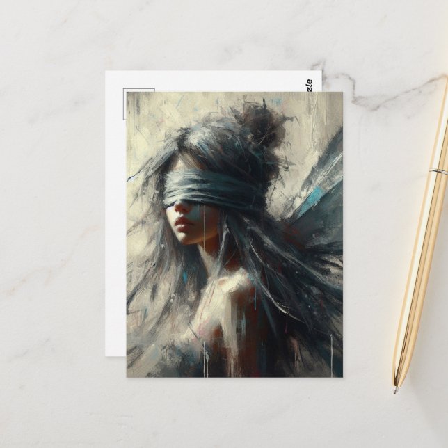 Postal Hada en un pliegue ciego (Anverso/Reverso In Situ)