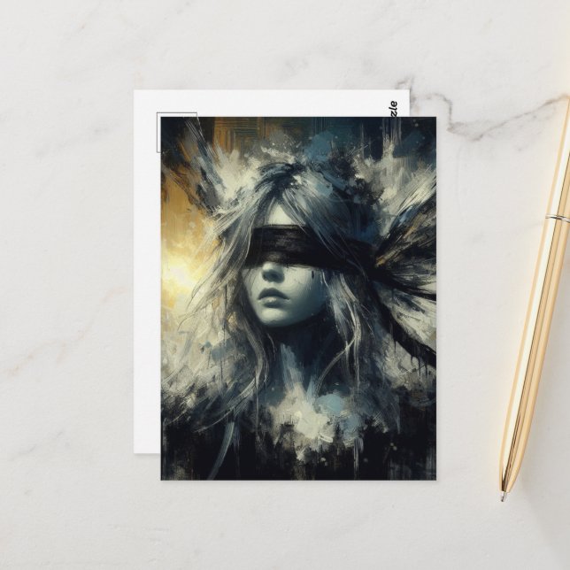 Postal Hada en un pliegue ciego (Anverso/Reverso In Situ)