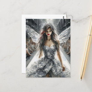 Postal Hada en un show de moda acuarela