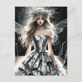 Postal Hada en un show de moda muestra la acuarela del ve