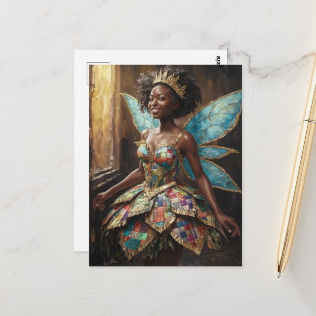 Postal Hada en un vestido de terciopelo (Anverso/Reverso In Situ)