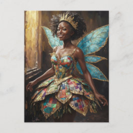 Postal Hada en un vestido de terciopelo