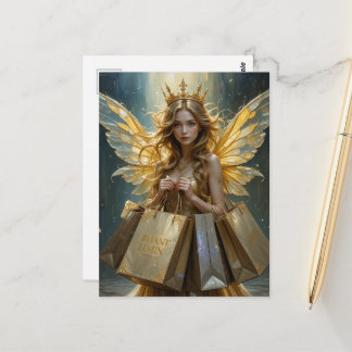 Postal Hada en una juerga de compras