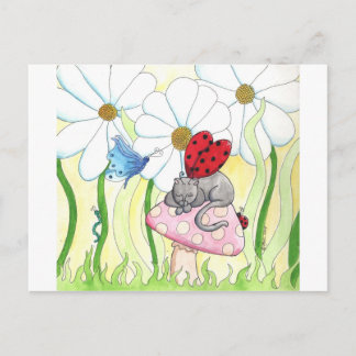 Postal Hada gata mariquita