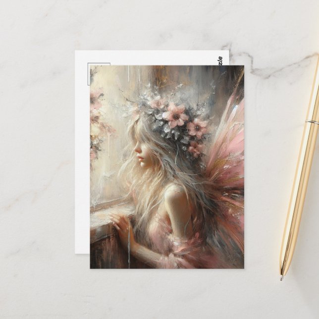 Postal Hada mirando por la ventana (Anverso/Reverso In Situ)