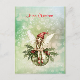 Postal Hada Navideña Bonita en un Adorno