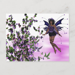 Postal Hada púrpura con Hummingbirds Postcard 2