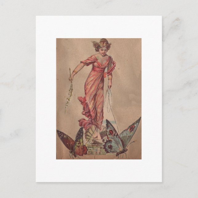 Postal Hada rosa (Anverso)