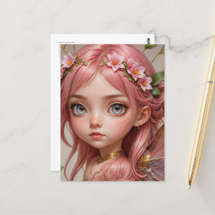 Postal Hada rosa Adorable