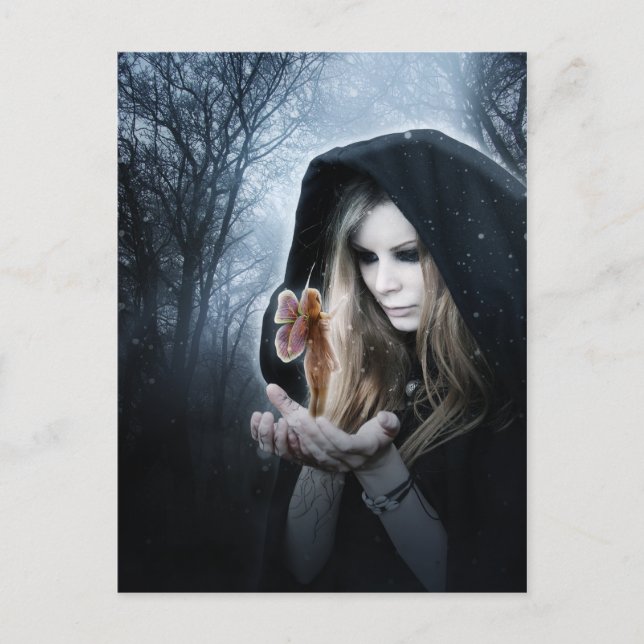 Postal Hada y chica (Anverso)