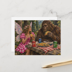 Postal Hada y un festín de tacos de Sasquatch en el bosqu