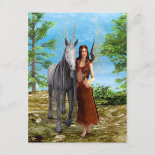 Postal Hada y Unicornio