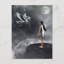 Hadas aladas bonitos y caballos voladores