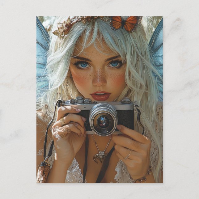 Postal Hadas de pecas adorables con cámara (Anverso)
