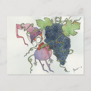 Postal Hadas de vino - Solo bebo texto horizontal