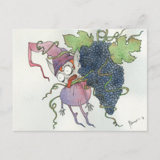Postal Hadas de vino - Solo bebo texto horizontal