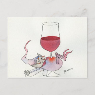 Postal Hadas de vino - texto horizontal de tallo