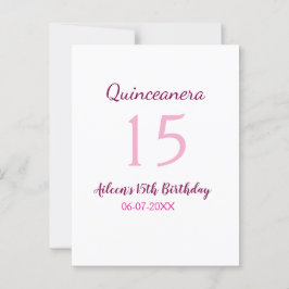 Postal Hadas rosadas 15 años simple moder quinceanera