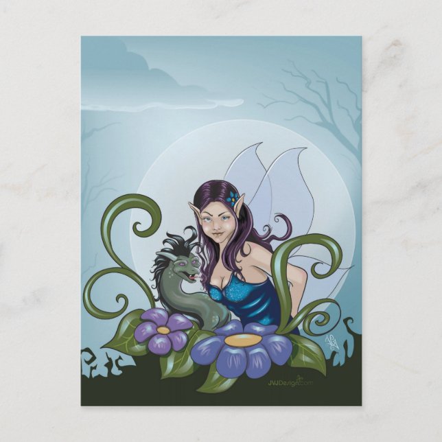 Postal Hadas y dragones (Anverso)