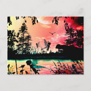 Postal Hadas y pájaros