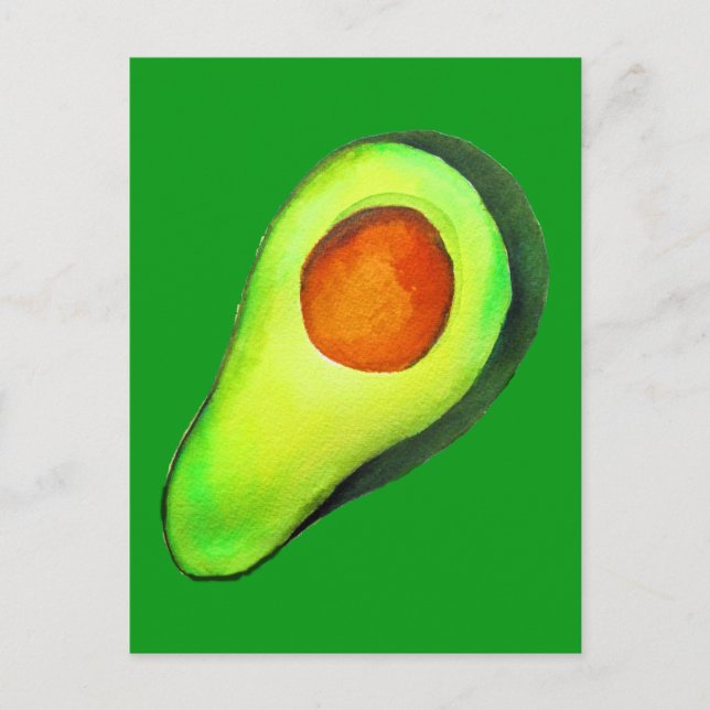 Postal Hadicto al aguacate arte lindo verde (Anverso)