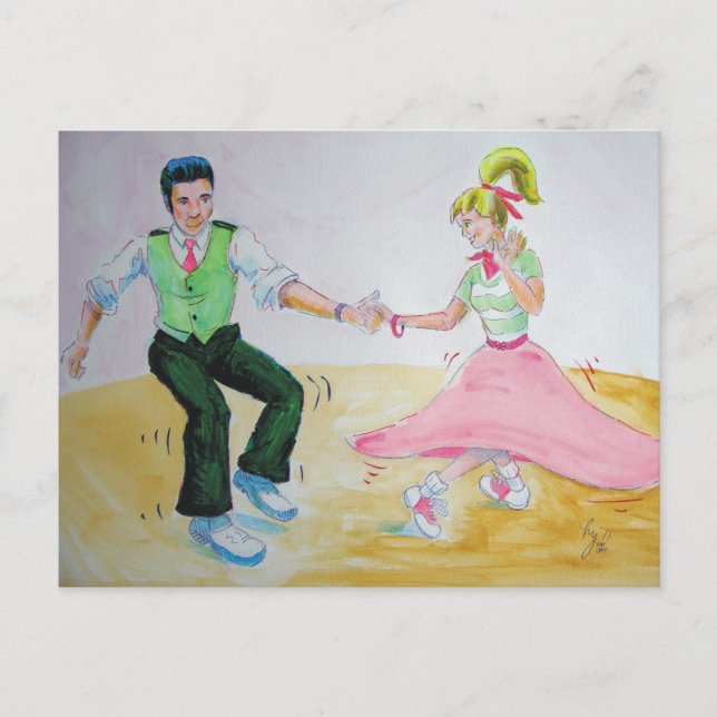 Postal Hagamos todas las danzas swing twiing (Anverso)