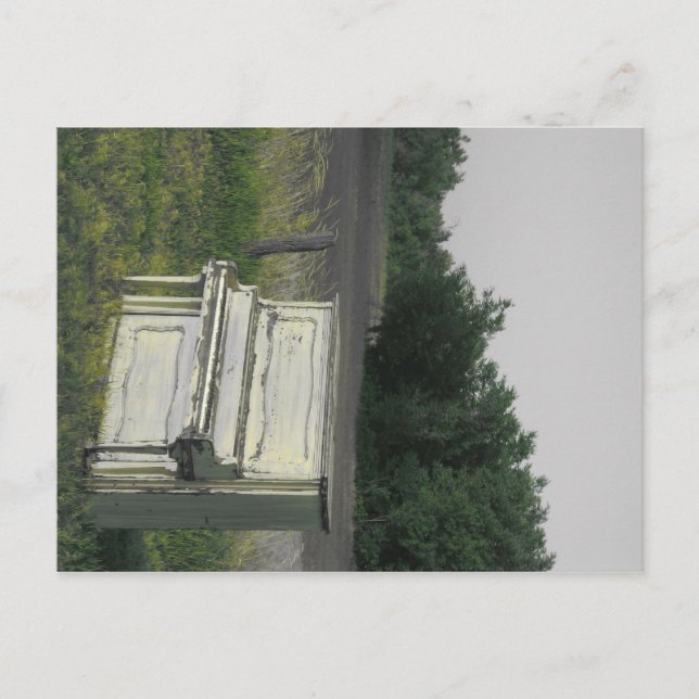 Postal Háganme un instrumento (resúmenes grises/verdes) (Anverso)