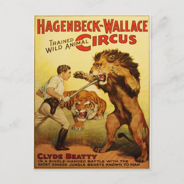 Postal Hagenbeck Circus vintage postcard (Anverso)